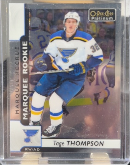 2017-18 O-Pee-Chee Platinum #192 Tage Thompson Marquee Rookie — front