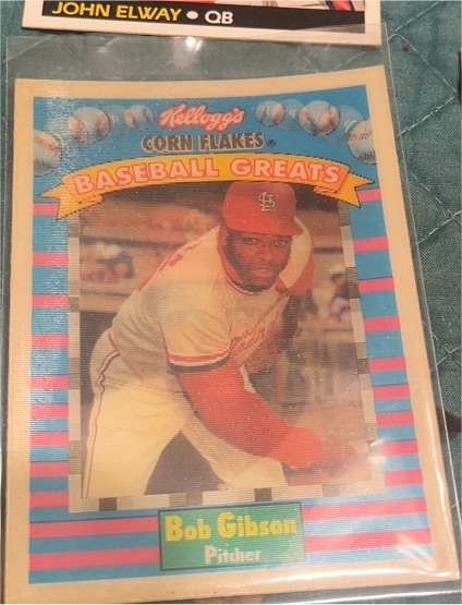 1991 Kellogg's Corn Flakes Baseball Greats #5 Bob Gibson — front