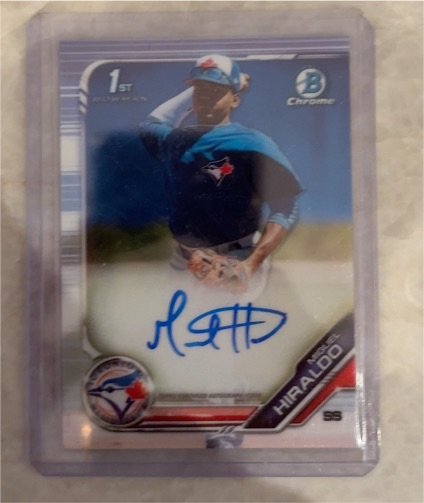 2019 Bowman Chrome Prospects Autographs #CPA-MH Miguel Hiraldo — front