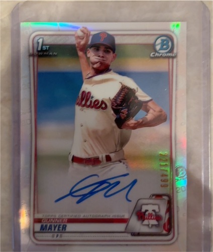 2020 Bowman Chrome #CPA-GMA Gunner Mayer — front
