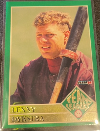 1992 Fleer Team Leaders #10 Lenny Dykstra — front