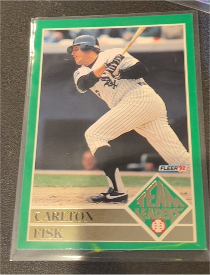 1992 Fleer Team Leaders #4 Carlton Fisk — front