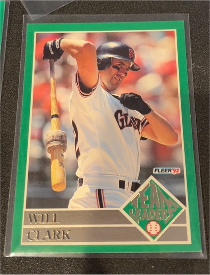 1992 Fleer Team Leaders #8 Will Clark — front