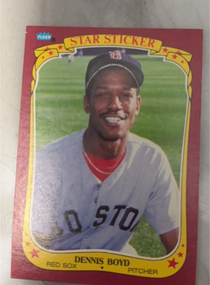 1986 Fleer Star Stickers #9 Dennis Boyd — front