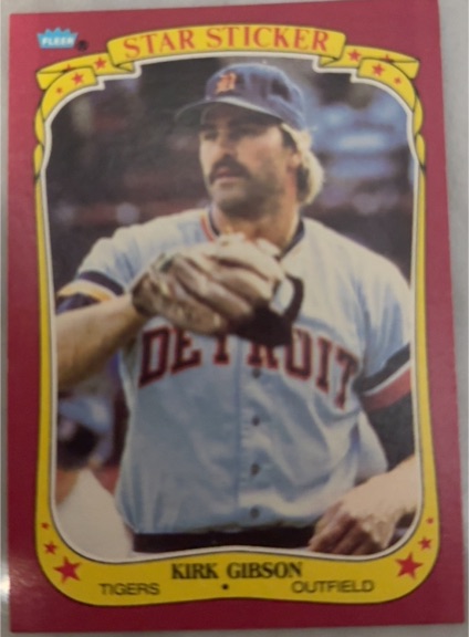 1986 Fleer Star Stickers #45 Kirk Gibson — front