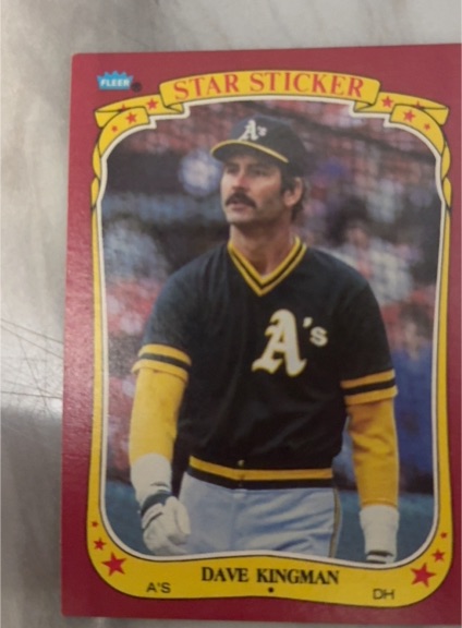 1986 Fleer Star Stickers #67 Dave Kingman — front