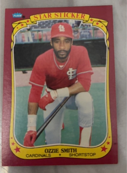 1986 Fleer Star Stickers #113 Ozzie Smith — front
