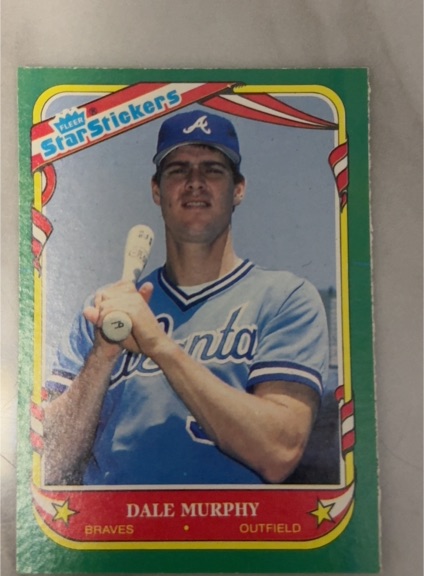 1987 Fleer Star Stickers #83 Dale Murphy — front