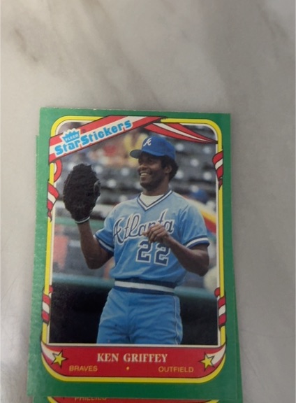1987 Fleer Star Stickers #49 Ken Griffey — front