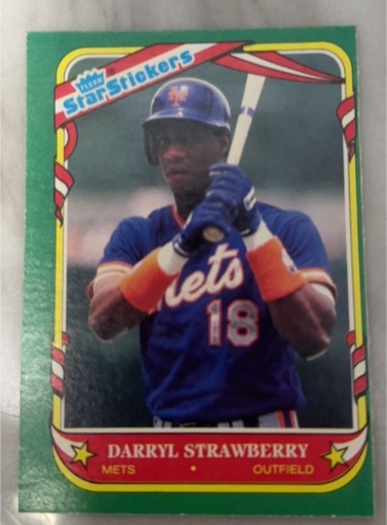 1987 Fleer Star Stickers #114 Darryl Strawberry — front