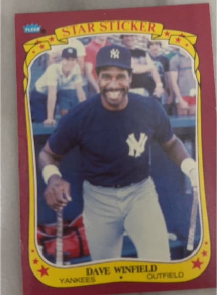 1986 Fleer Star Stickers #130 Dave Winfield — front