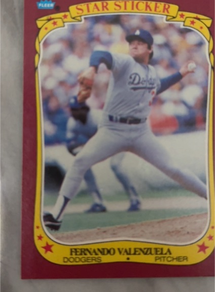 1986 Fleer Star Stickers #123 Fernando Valenzuela — front