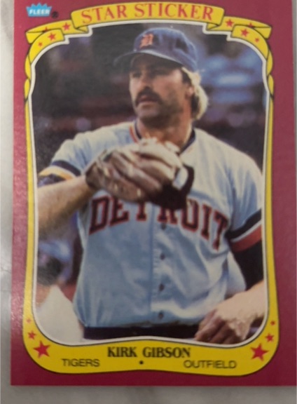 1986 Fleer Star Stickers #45 Kirk Gibson — front