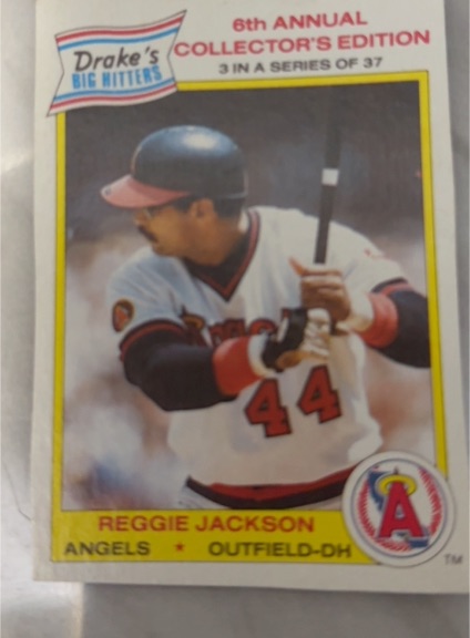 1986 Drake's Big Hitters #3 Reggie Jackson — front