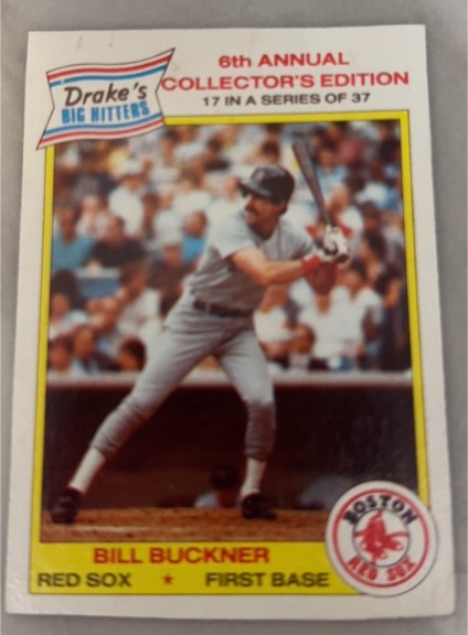 1986 Drake's Big Hitters #17 Bill Buckner — front