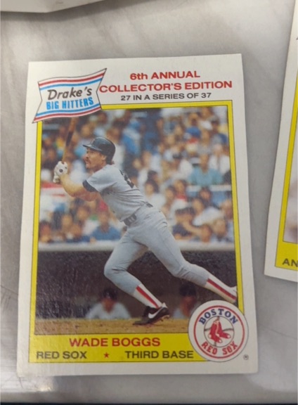 1986 Drake's Big Hitters #27 Wade Boggs — front