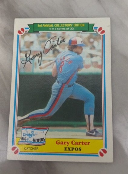 1983 Topps Drake's Big Hitters #4 Gary Carter — front