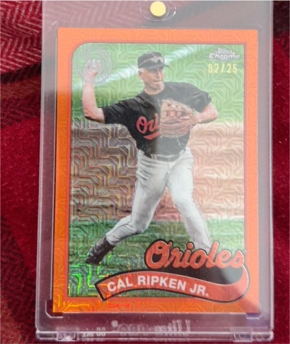 2024 Topps Chrome 35th Anniversary Mojo Orange #02/25 Cal Ripken Jr. — front