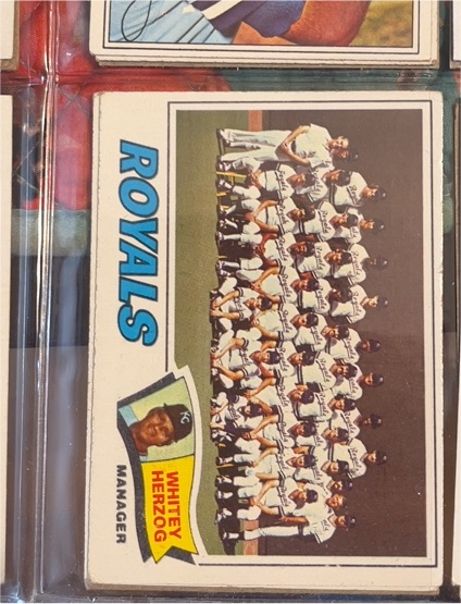 1977 Topps #371 Kansas City Royals Team Checklist Whitey Herzog — front