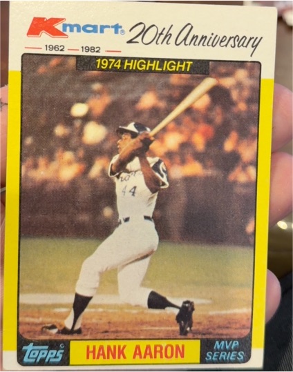 1982 Topps Kmart 20th Anniversary #43 Hank Aaron — front