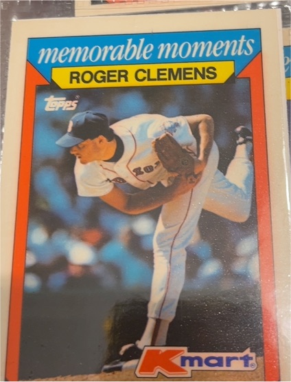 1988 Topps Kmart Memorable Moments #7 Roger Clemens — front