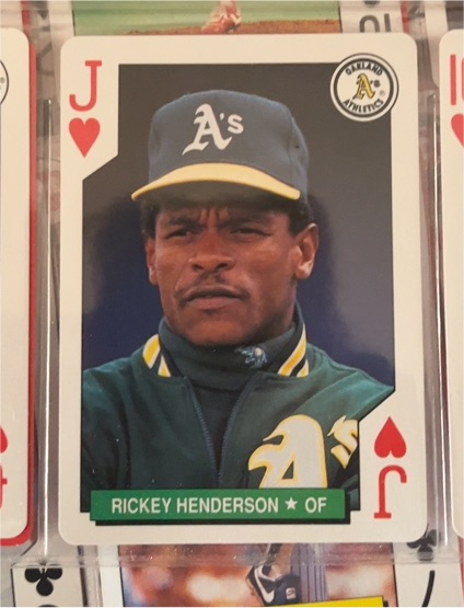 1991 U.S. Playing Cards #J Rickey Henderson — front