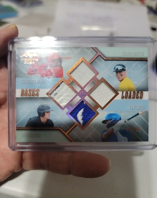 2024 Leaf Trinity Bases Loaded Quad Patch Trey Yesavage Hagen Smith Cam Cijntje Cam Caminiti — front