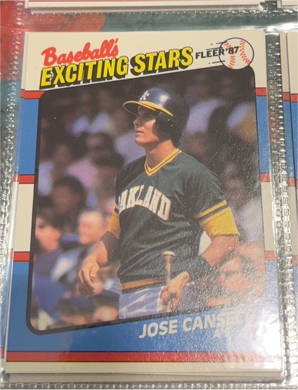 1987 Fleer Baseball's Exciting Stars #7 Jose Canseco — front