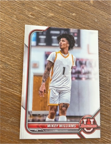 2021-22 Bowman University #86 Mikey Williams — front