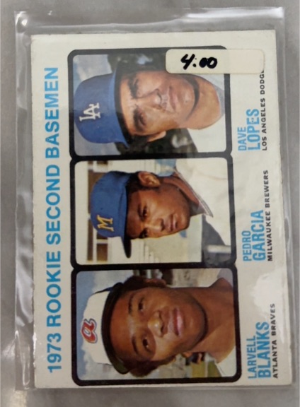 1973 Topps #609 1973 Rookie Second Basemen Dave Lopes Pedro Garcia Larvell Blanks — front
