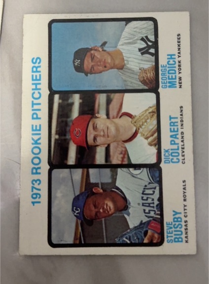 1973 Topps #616 1973 Rookie Pitchers Steve Busby/Dick Colpaert/George Medich — front