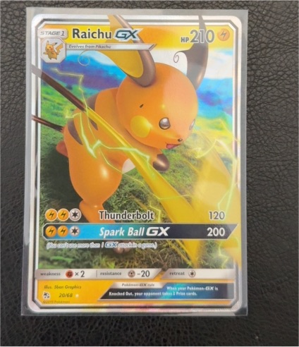 2019 Pokémon TCG Hidden Fates #20 Raichu GX — front