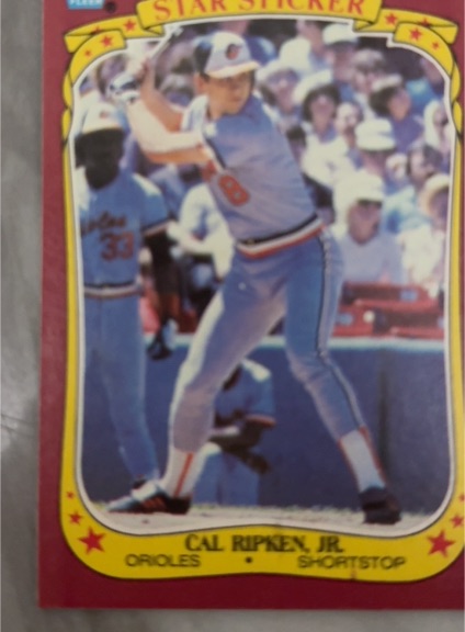1986 Fleer Star Stickers #99 Cal Ripken, Jr. — front