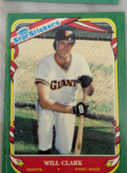 1987 Fleer Star Stickers #22 Will Clark — front