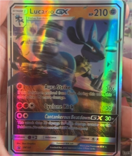 2018 Pokémon TCG Sun & Moon Black Star Promo SM100 Lucario GX — front
