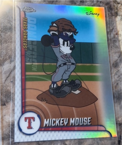 2025 Topps Chrome Disney MLB #MLBA-1 Mickey Mouse Texas Rangers — front