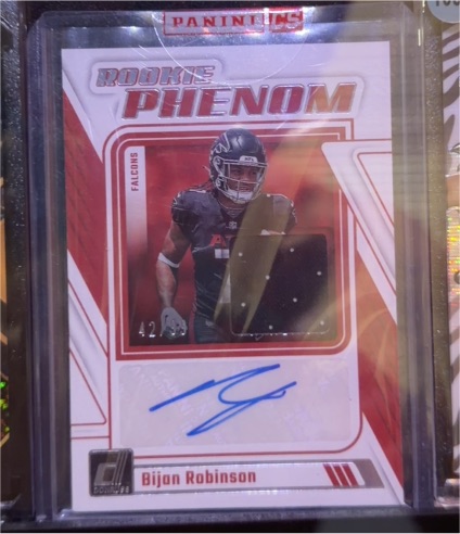 2023 Panini Donruss #RPJ-BROB Bijan Robinson Rookie Phenom Jersey — front