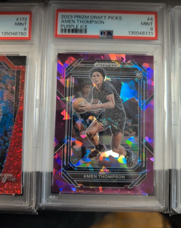 2023 Panini Prizm Draft Picks #4 Amen Thompson Purple Ice — front