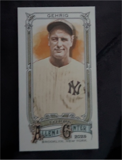 2025 Topps Allen & Ginter #6 Lou Gehrig Mini — front