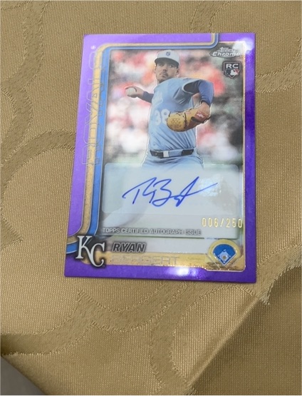 2025 Topps Chrome #006 Ryan Rookie Autograph Purple Refractor — front