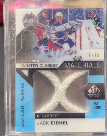 2018 SP Game Used Winter Classic Materials Net Cord #16/35 Jack Eichel — front