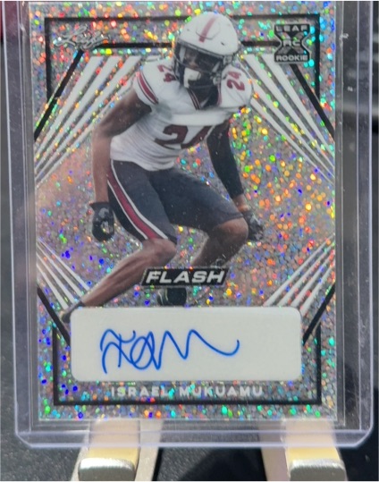 2021 Leaf Flash Autographs Platinum Blue #BAIM1 Israel Mukuamu — front