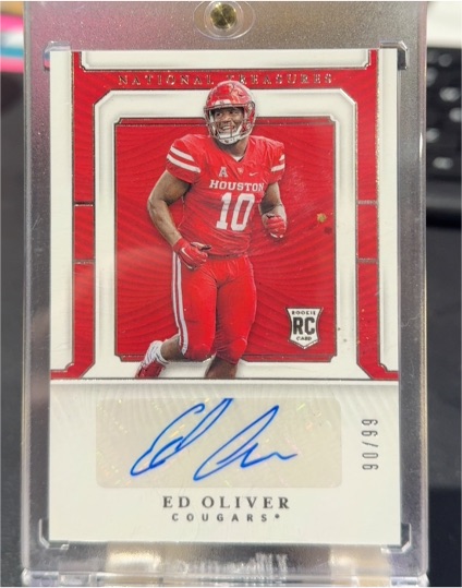2019 Panini National Treasures Collegiate # Ed Oliver RC Auto — front