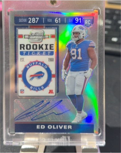2019 Panini Contenders Optic #91 Ed Oliver Rookie Ticket — front
