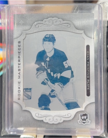 2018-19 Upper Deck The Cup Rookie Masterpieces Cyan Printing Plate — front