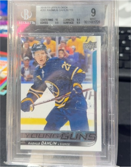 2018-19 Upper Deck #201 Rasmus Dahlin Young Guns — front