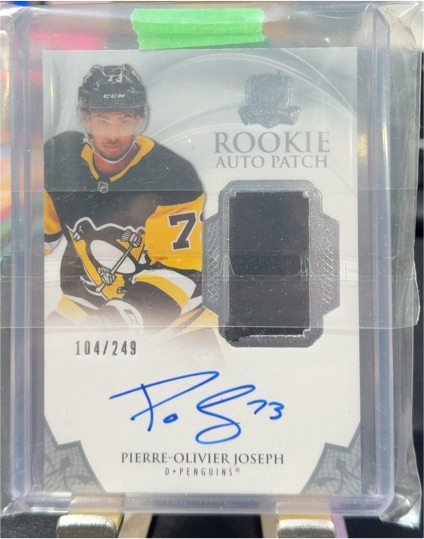 2020-21 Upper Deck The Cup Rookie Auto Patch #104 Pierre-Olivier Joseph — front
