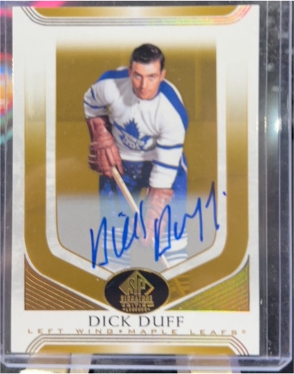 2020 SP Signature Edition Legends Gold Spectrum Foil Autographs #99 Dick Duff — front