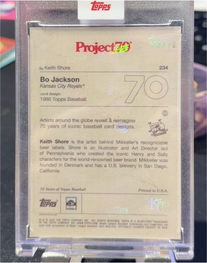2021 Topps Project 70 #234 Bo Jackson — front