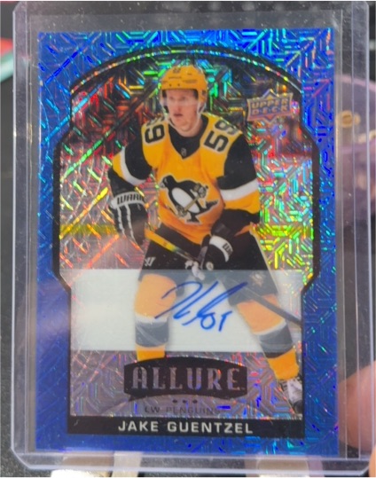 2020-21 Upper Deck Allure #Jake Guentzel Blue Line Auto — front
